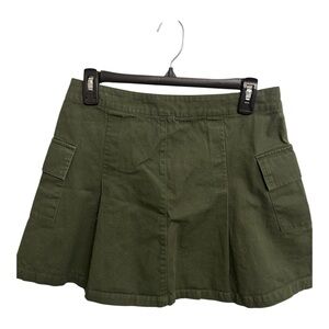 Blue Rain Women Olive Green Pleated Mini Skirt Size Medium